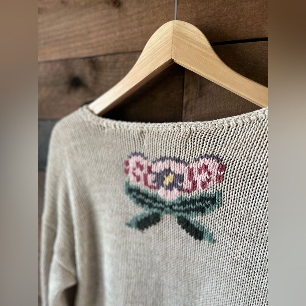 Vintage Hand Knit Floral Sweater by Maurices – Size Small - Picture 7 of 10